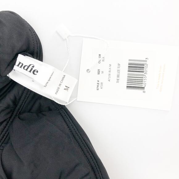 ANDIE SWIM Women's Belize Bikini Top Medium Black Plunge V Neck Swimwear NWT - Picture 8 of 11